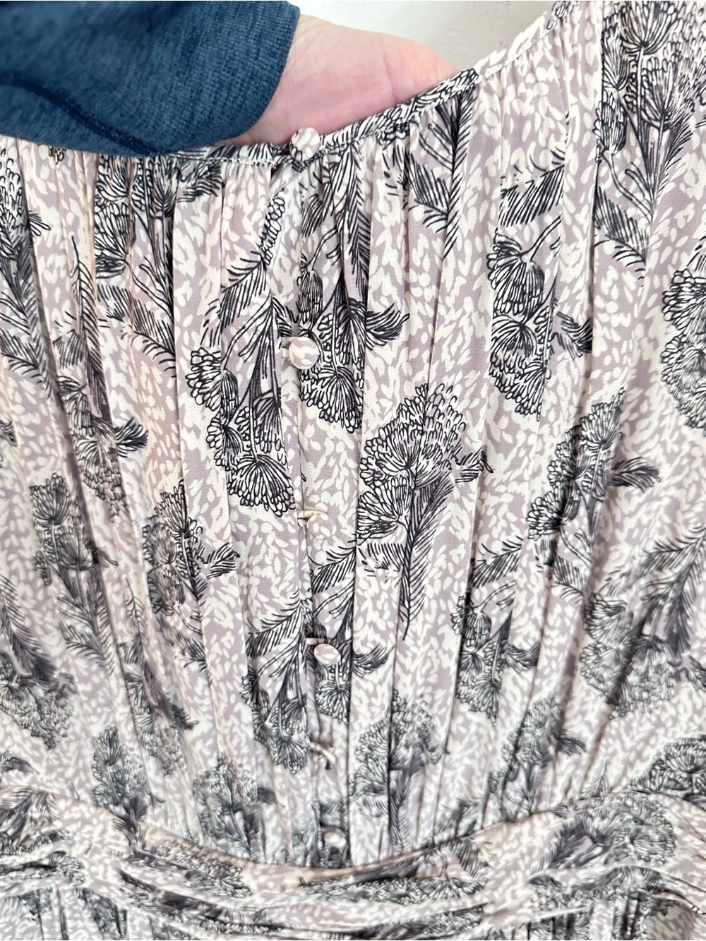 Boden Selina Floral Dress Long Sleeve Fit Flare Knee Length Grey Romantic Work - Picture 16 of 16